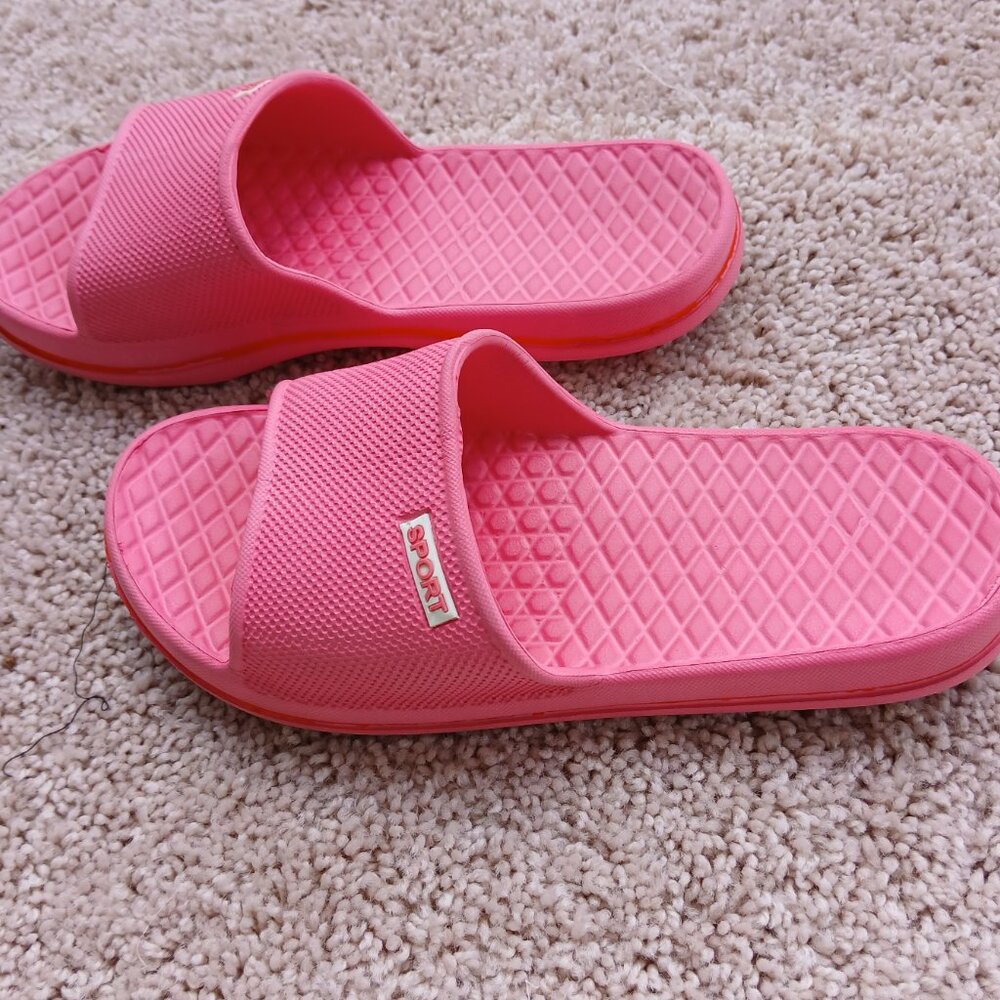 SPORT Bright Pink Rubber Slip-ons